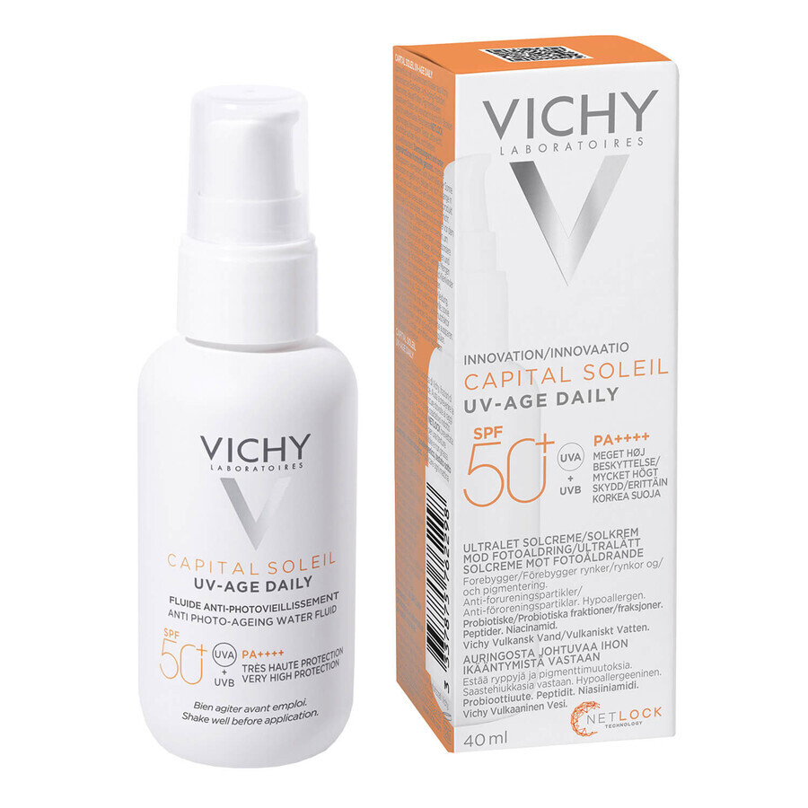 Vichy Capital Soleil UV-Age Daily, fluido anti-foto-invecchiamento, SPF 50+, 40 ml