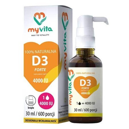 MyVita Vitamina D3 4000 UI Forte, gocce, 30 ml