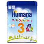 Humana 3 Little Explorers, bevanda al latte in polvere con latte scremato e oli vegetali, dopo 12 mesi, 650 g