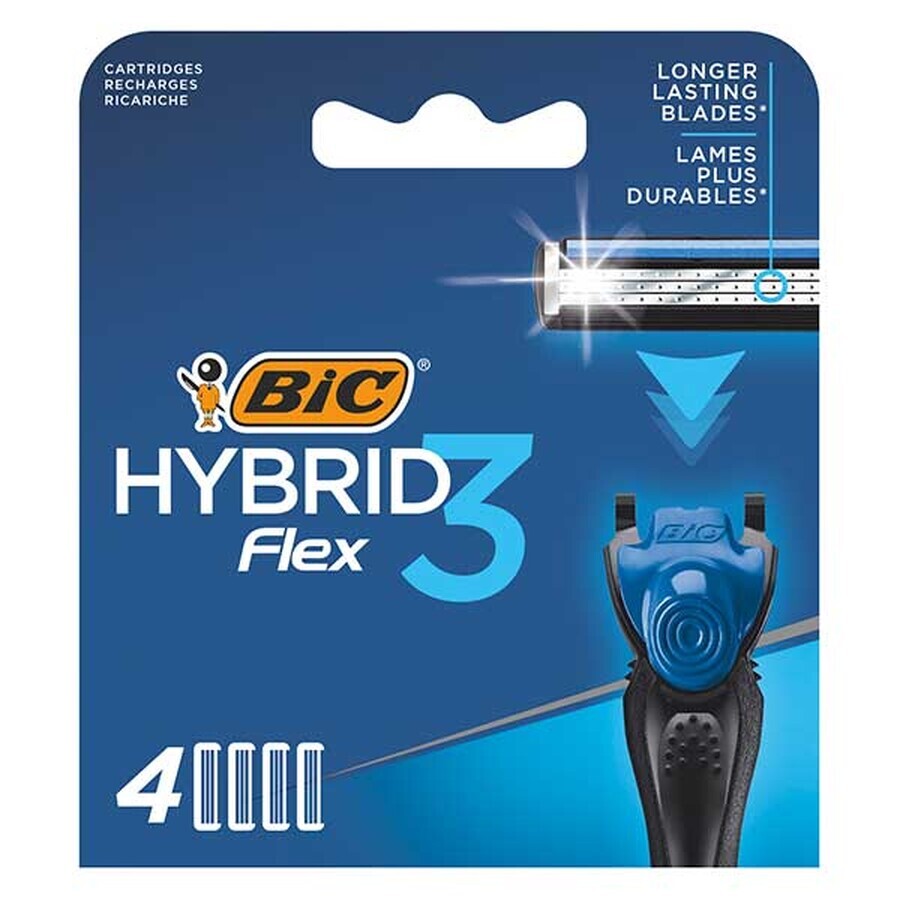 BIC Flex 3 Hybrid, cartuchos reemplazables, 4 piezas