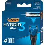 BIC Flex 3 Hybrid, cartuchos reemplazables, 4 piezas