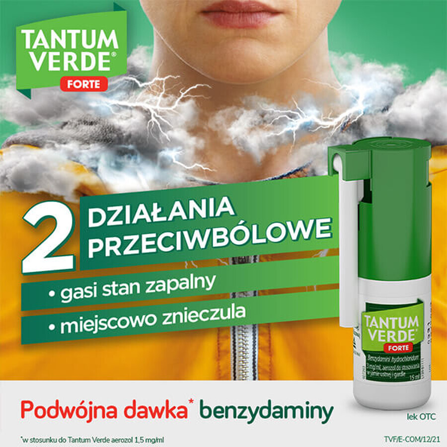 Tantum Verde Forte 3 mg/ml, spray per bocca e gola, 15 ml