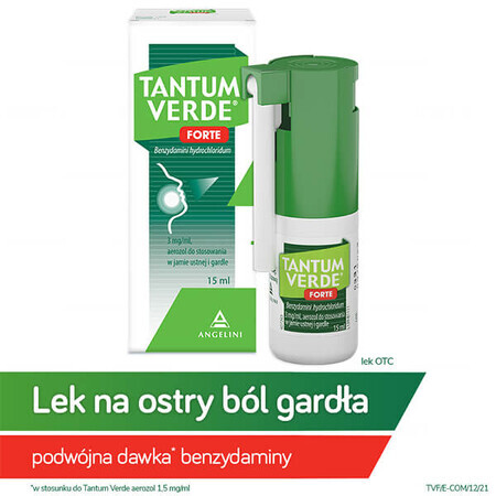 Tantum Verde Forte 3 mg/ml, spray per bocca e gola, 15 ml