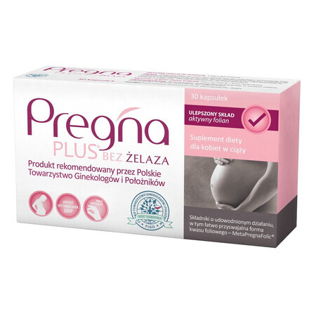 Pregna Plus senza ferro, per donne in gravidanza, 30 capsule