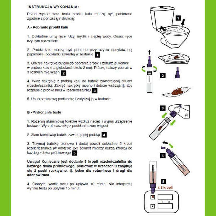 LabHome Rotadeno-Screen, test per la rilevazione di rotavirus e adenovirus nelle feci, 1 pezzo