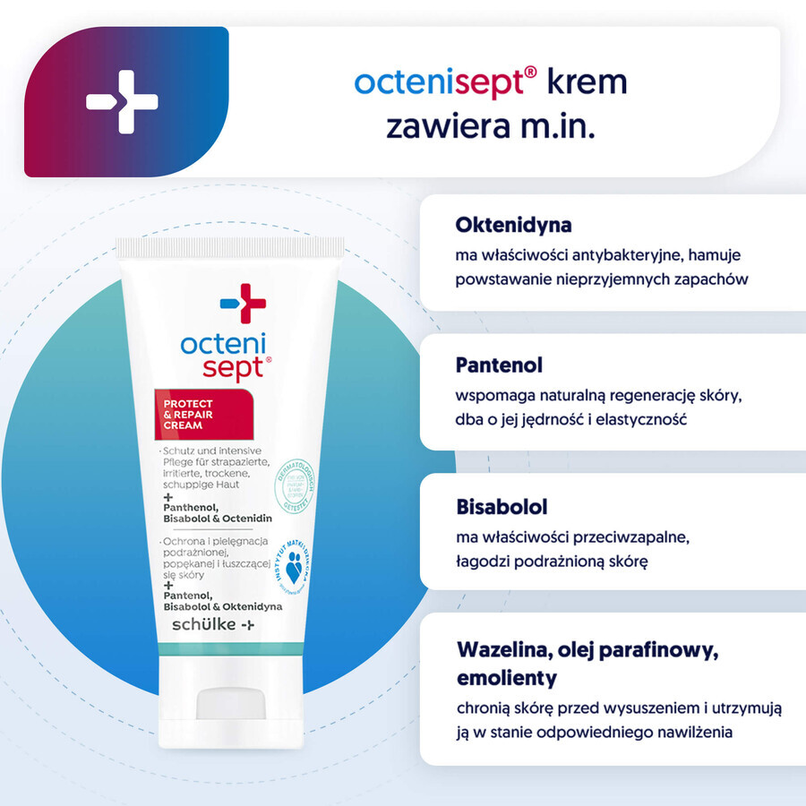 Octenisept Protect&Repair, crema per pelle irritata, screpolata e desquamata, 50 ml