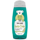 On Line Kids Time, gel doccia e shampoo 2 in 1 al profumo di pera, oltre 3 anni, 500 ml