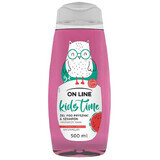 On Line Kids Time, gel doccia e shampoo 2 in 1 al profumo di anguria, oltre 3 anni, 500 ml