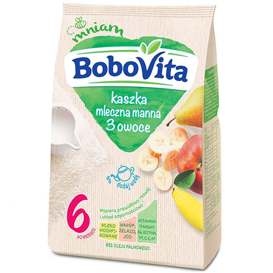 BoboVita Porridge, mela, pera e banana, al latte, dopo 6 mesi, 230 g