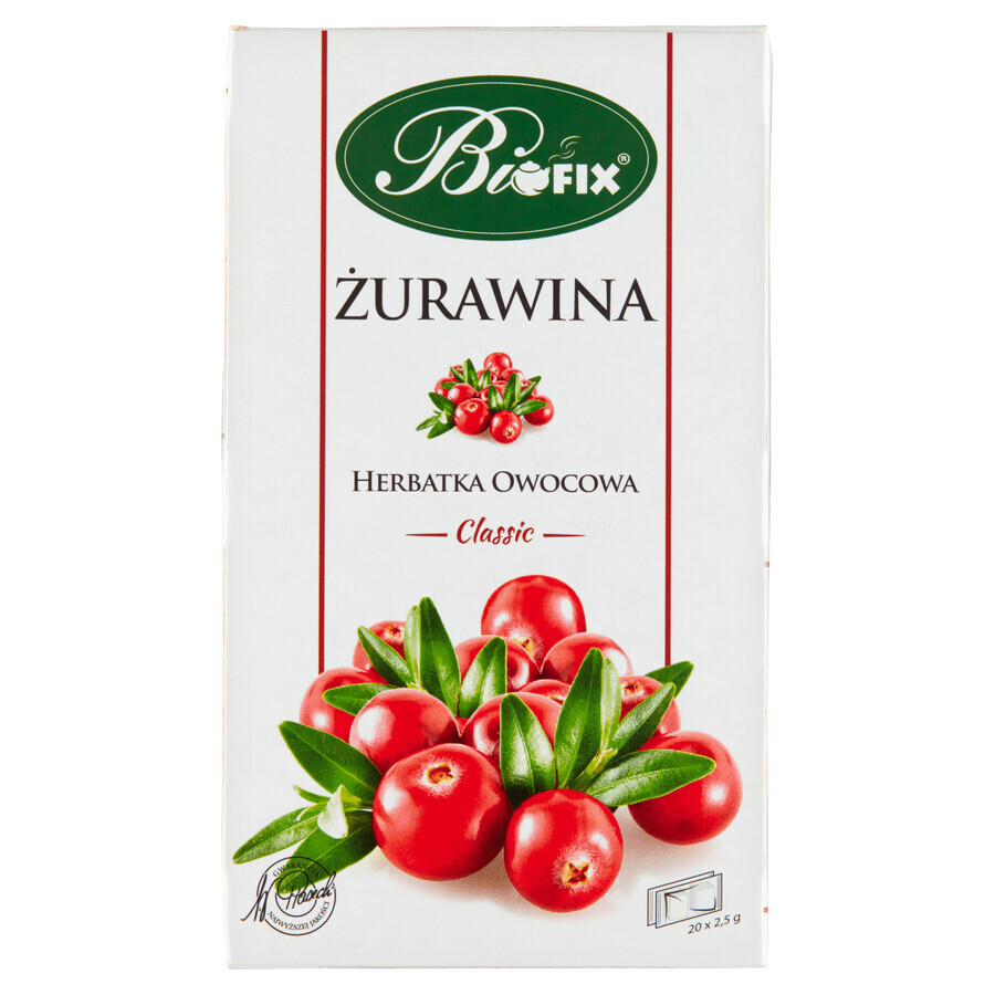 Bi Fix Classic, Mirtillo rosso, tè alla frutta, 2,5 g x 20 bustine