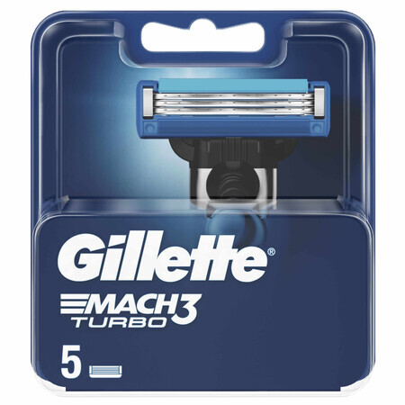 Gillette Mach 3 Turbo, cartucce di ricambio, 5 pezzi