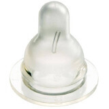 Difrax Natural, tettarella per biberon a collo stretto, in silicone, a flusso lento, dalla nascita, 2 pezzi