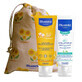 Mustela Sun set, Baby on the go - pelle a tendenza atopica, latte solare, SPF 50, 40 ml + Stelatopia, crema viso, 40 ml