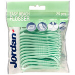 Jordan Easy Reach Flosser, filo interdentale e stuzzicadenti 2 in 1, menta, 25 pezzi