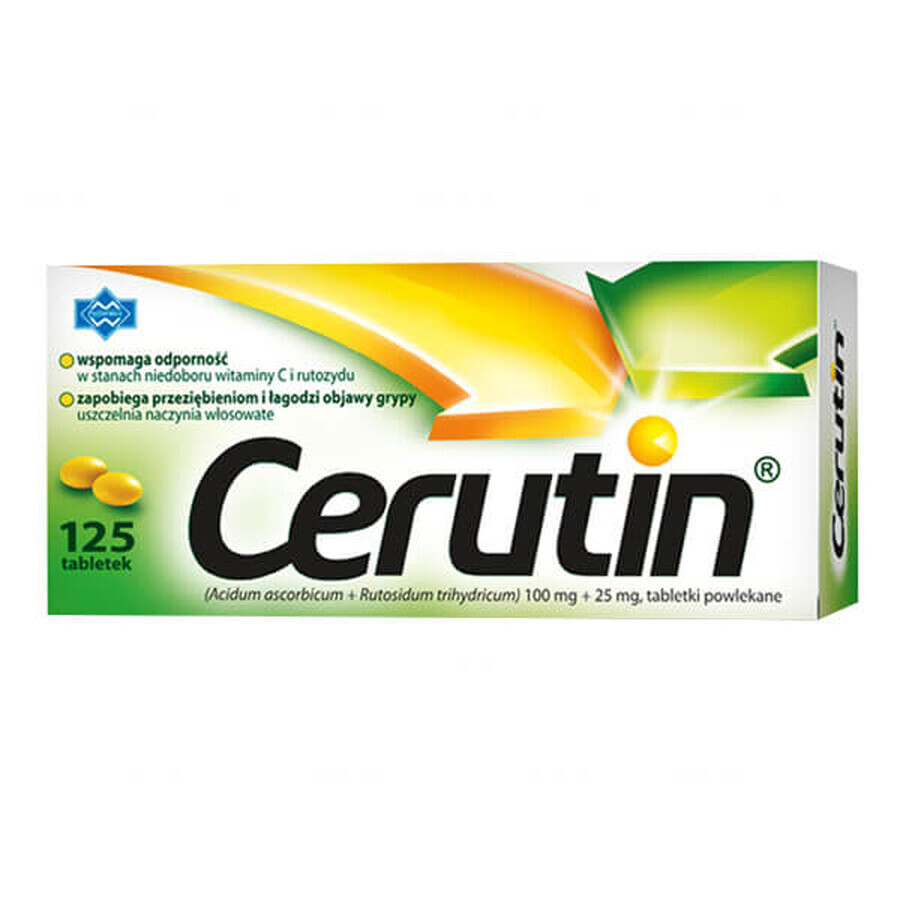 Cerutin 100 mg + 25 mg, 125 comprimate 