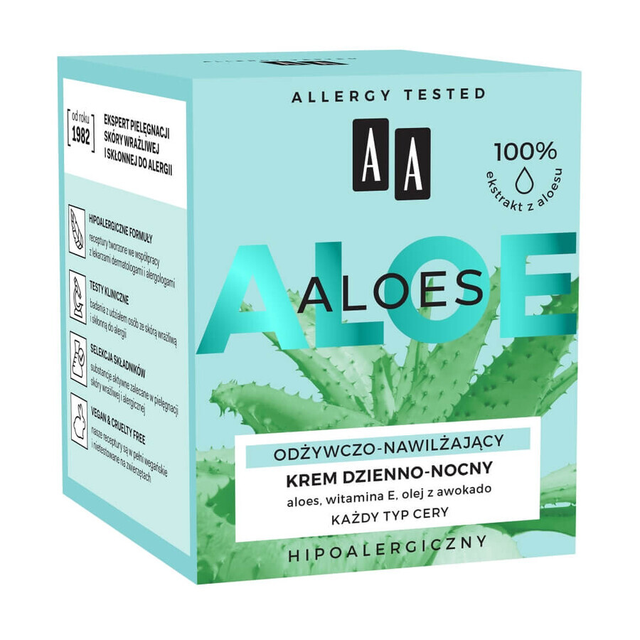 AA Aloe Vera, day and night cream, nourishing and moisturizing, 50 ml