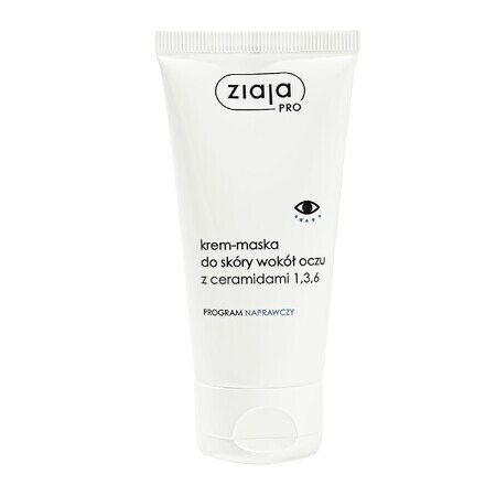 Ziaja Pro, crema-maschera per la pelle del contorno occhi con ceramidi 1,3,6, 50 ml