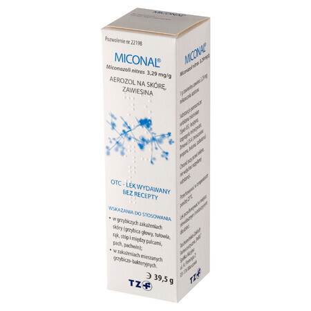 Miconal 3,29 mg/g, spray cutané, suspension, 39,5 g