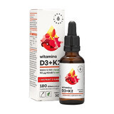 Aura Herbals Vitamina D3 + K2 + estratto di curcuma, gocce, 30 ml