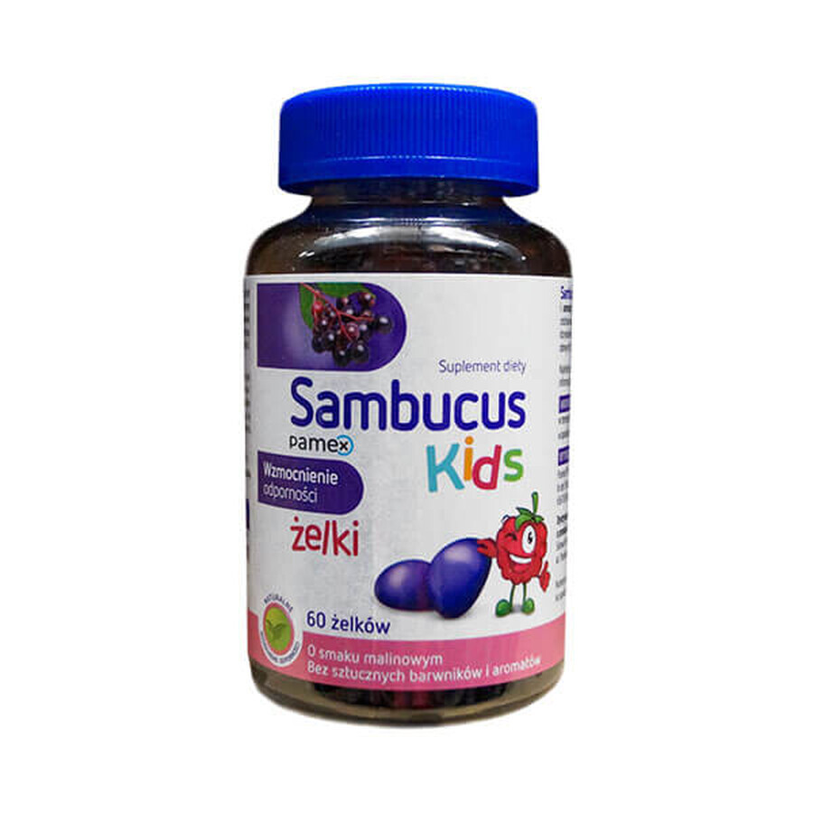 Sambucus Kids Gel, gusto lampone, 60 pezzi