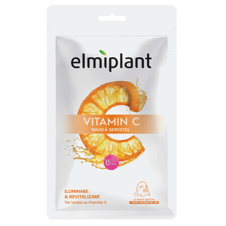 Masque éclaircissant et revitalisant à la vitamine C, 20 ml, Elmiplant