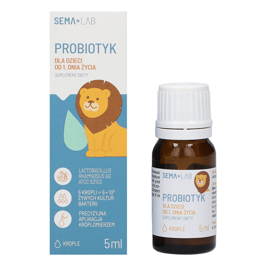 SEMA Lab Probiotico per bambini dal 1° giorno, gocce, 5 ml