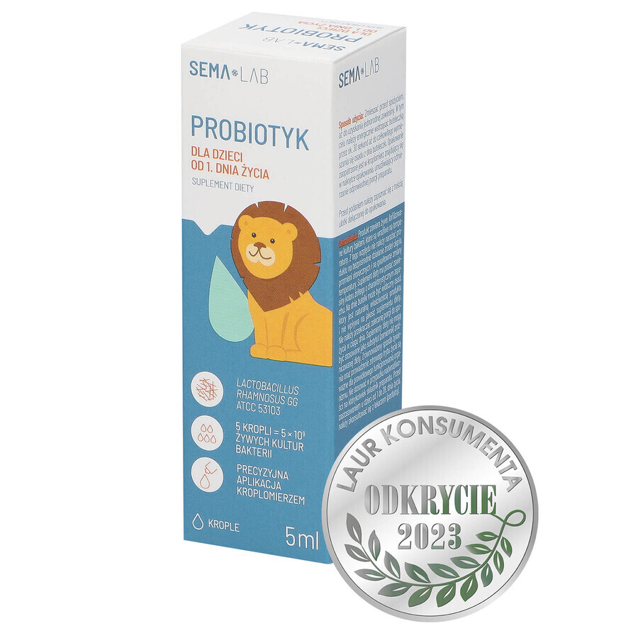 SEMA Lab Probiotico per bambini dal 1° giorno, gocce, 5 ml