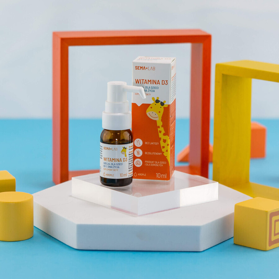 SEMA Lab Vitamina D3 400 UI per bambini dal 1° giorno, gocce, 10 ml