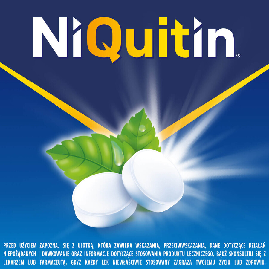 NiQuitin 2 mg, gusto menta piperita, 72 pastiglie DATA CORTA