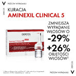 Vichy Dercos Aminexil Clinical 5, trattamento anticaduta dei capelli per le donne, 6 ml x 21 fiale