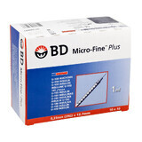 BD Micro-Fine Plus, insulin syringe, 1 ml, U-100, with 29G needle, 0.33 x 12.7 mm, 100 pieces