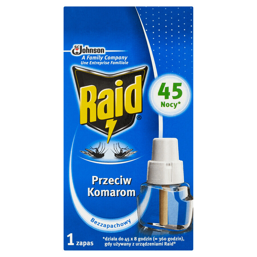 Raid, insetticida repellente per zanzare, ricambio, 27 ml