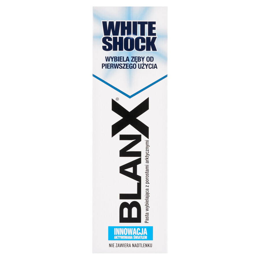 BlanX White Shock, dentifrice blanchissant activé par la lumière, 75 ml