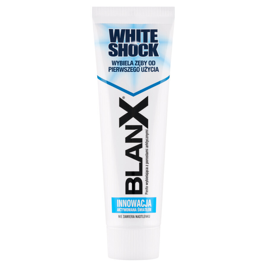 BlanX White Shock, dentifrice blanchissant activé par la lumière, 75 ml