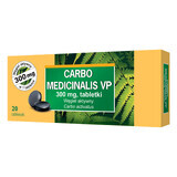 Carbo medicinalis VP 300 mg, activated carbon, 20 tablets