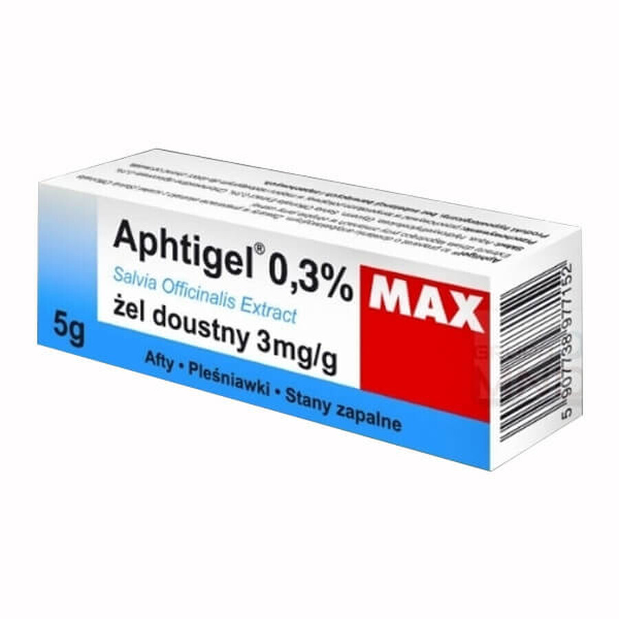 Aphtigel Max 0,3%, gel oral 3 mg/g, aphtes, muguet, inflammation, 5 g