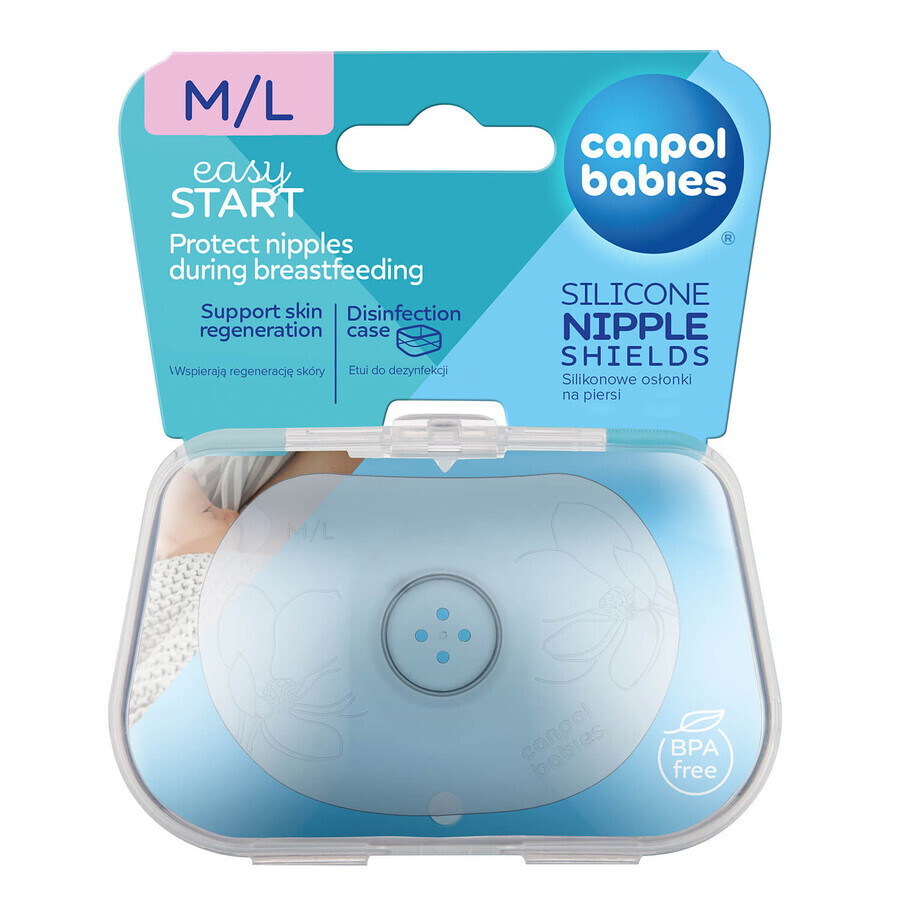 Canpol Babies EasyStart, protezioni per il seno in silicone, taglia M/L, 2 pezzi