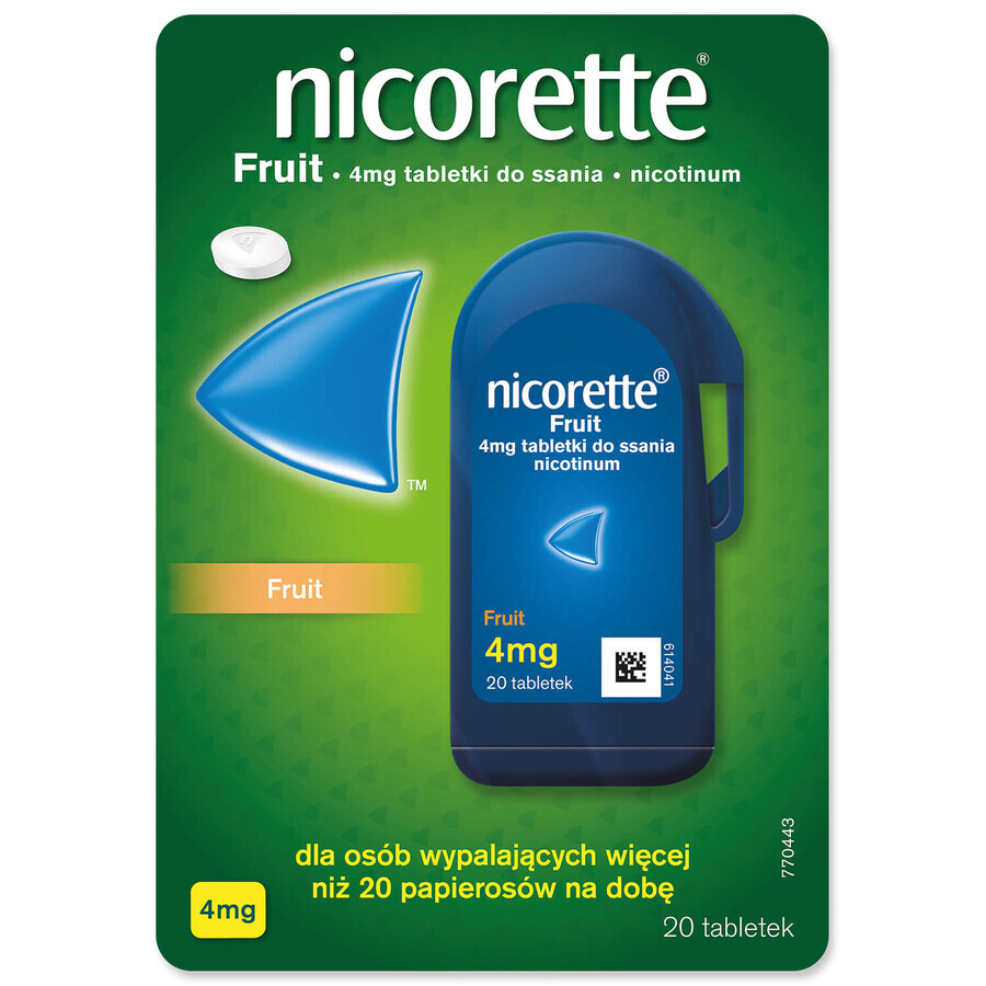 Nicorette Fruit 4 mg, 20 pastiglie