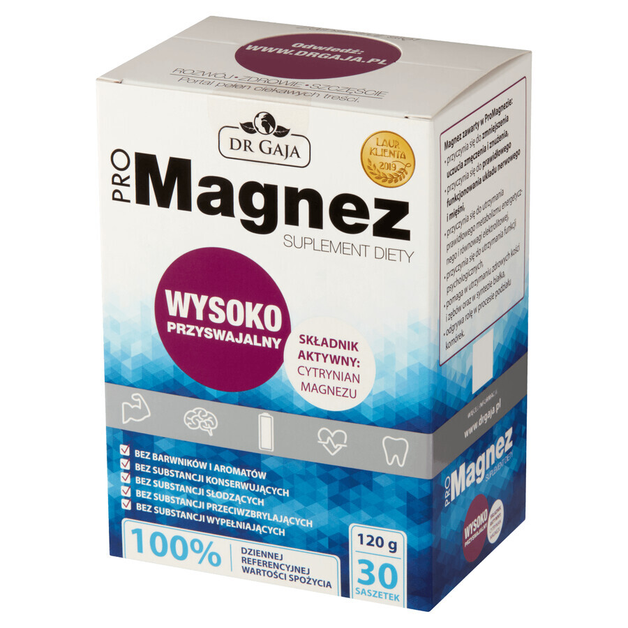 Dr Gaja ProMagnesium, citrato di magnesio, 4 g x 30 bustine