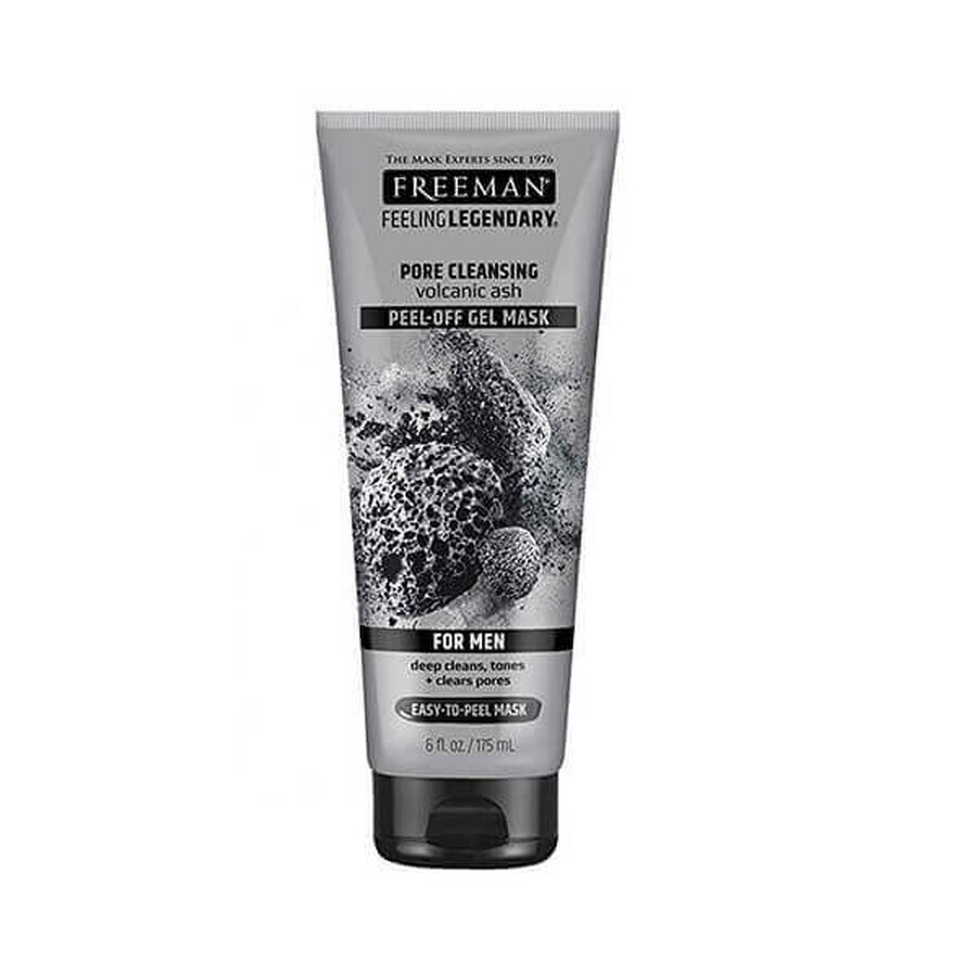 Maschera da uomo peel-off con cenere vulcanica per la pulizia dei pori, 175 ml, Freeman