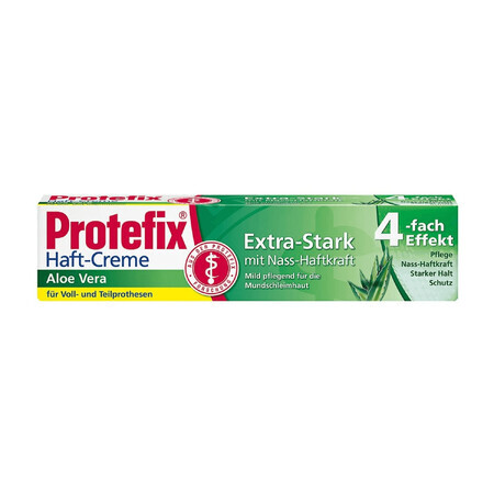 Protefix, Fixiercreme für Zahnprothesen, mit Aloe Vera, extrastark, 4 x Wirkung, 47 g