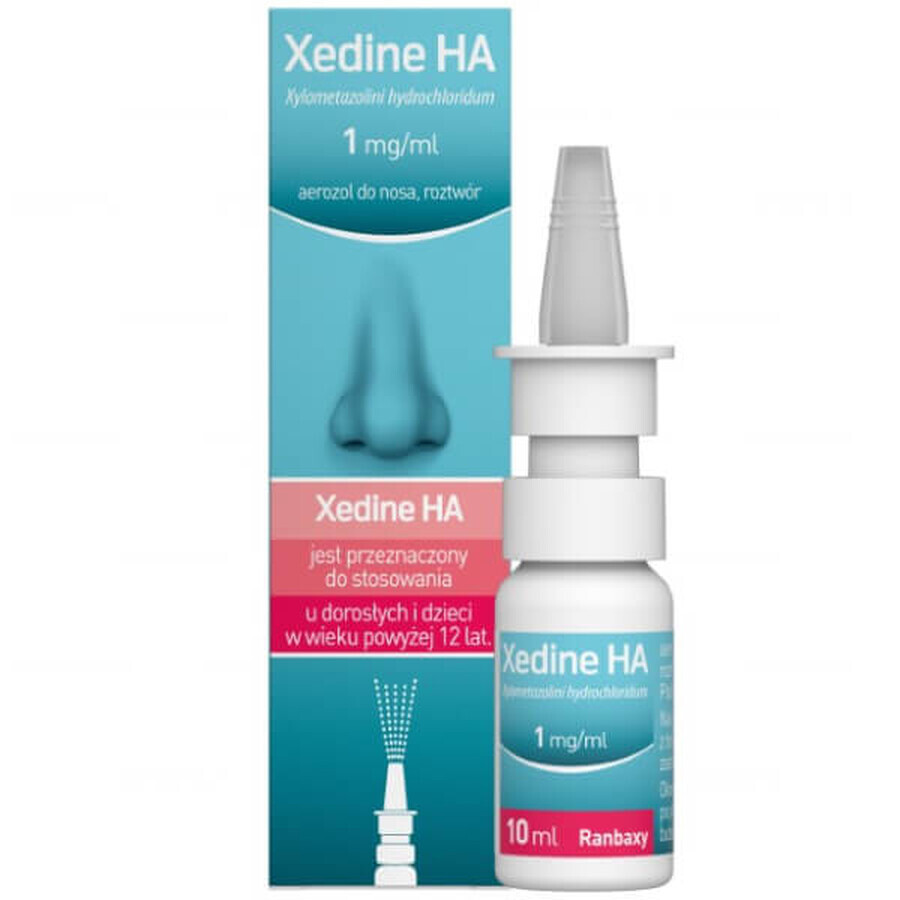 Xedine HA 1 mg/ ml, spray nasal para niños mayores de 12 años y adultos, 10 ml