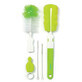 BabyOno, set di spazzolini per biberon e tettarelle con manico intercambiabile e mini spugna, verde, 1 set