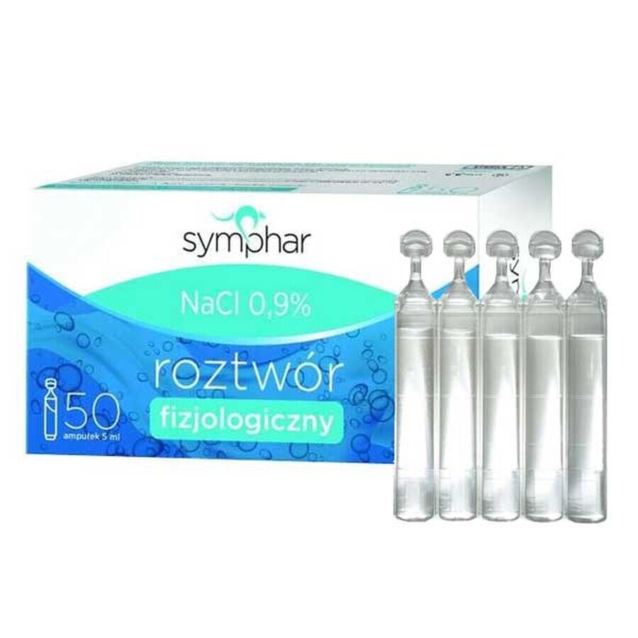 Symphar, physiological solution NaCl 0.9%, ampoules, 50 x 5 ml