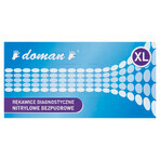 Doman, mănuși din nitril, nesterile, fără pudră, albastru, mărimea XL, 100 bucăți