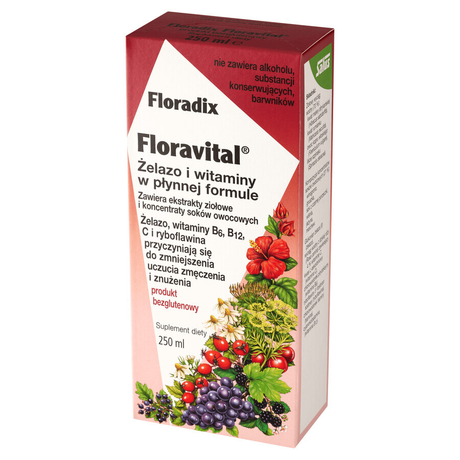 Floradix, Floravital, senza glutine, 250 ml