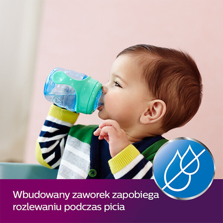 Avent, tazza con boccaglio e manici in silicone, blu, SCF551/05, dopo 6 mesi, 200 ml