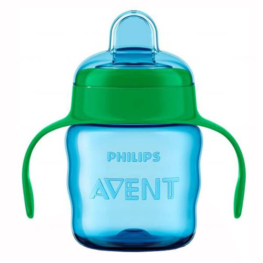 Avent, tazza con boccaglio e manici in silicone, blu, SCF551/05, dopo 6 mesi, 200 ml