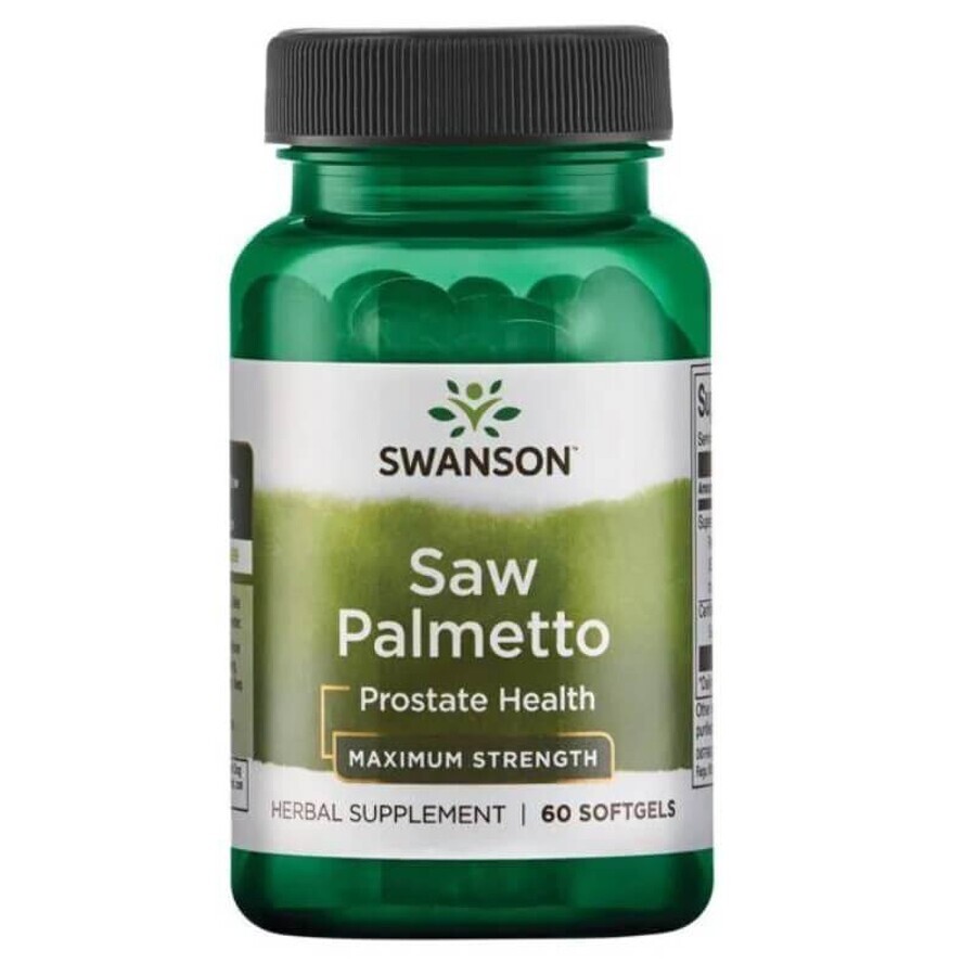 Swanson Saw Palmetto 320 mg, sabal palm, 60 capsules de gel