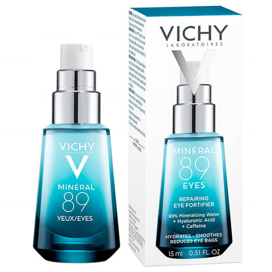 Vichy Mineral 89 Occhi, crema riparatrice per il contorno occhi, 15 ml